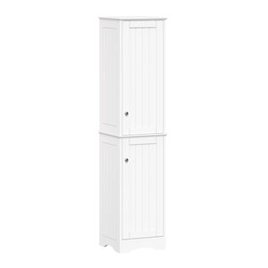 RiverRidge Home Ashland 14 W x 60-in H White Composite Two-Door Bathroom Storage Cabinet Organizer