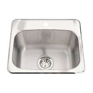 Kindred Utility Collection 19.13-in L x 17-in W x 8-in D Drop-In Single Bowl 1-Hole Stainless Steel Utility Sink