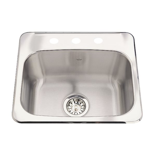 Kindred Utility Collection 19.13-in L x 17-in W x 8-in D Drop-In Single Bowl 3-Hole Stainless Steel Utility Sink