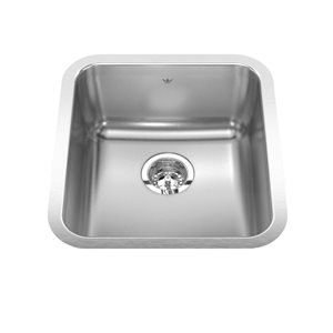 Évier de cuisine Steel Queen de Kindred simple sous plan 16,75 L. po x 18,75 po l. x 8 po p., acier inoxydable