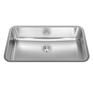 Kindred Steel Queen 30.75-in L x 17.75-in W x 8-in D Undermount Single Bowl Stainless Steel Kitchen Sink