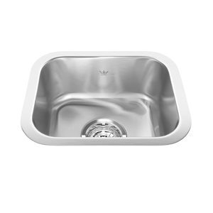 Kindred Steel Queen 13.38-in L x 11-in W x 6-in D Undermount Single Bowl Stainless Steel Hospitality Sink