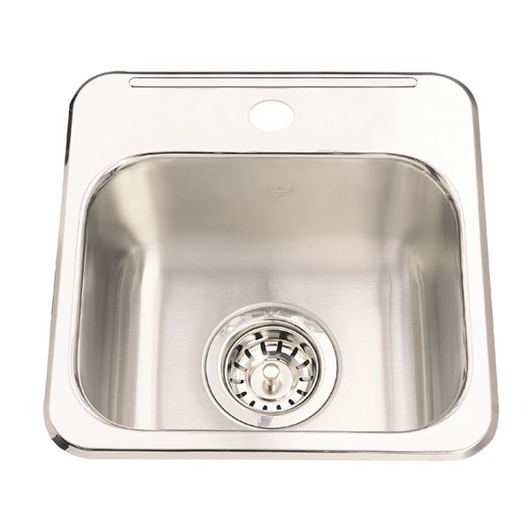 Kindred Utility Collection Drop-In Single Bowl 1-Hole Stainless Steel Hospitality Sink