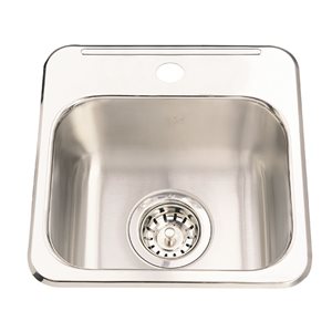 Kindred Utility Collection Drop-In Single Bowl 1-Hole Stainless Steel Hospitality Sink