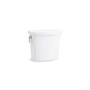 Réservoir de toilette Corbelle KOHLER 1,28 gal/min blanche à chasse unique et levier à gauche, blanc