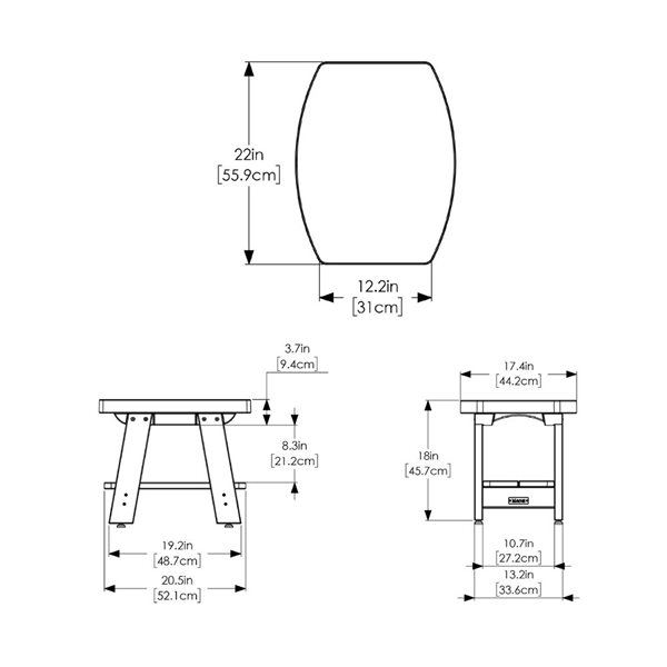 Table d'appoint moderne d'extérieur Mesa de Mayne en polyéthylène rouge et bois brun