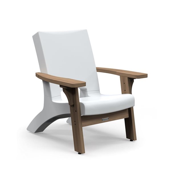 Mayne Mesa 37 L x 33 W x 38-in H White Polyethylene/Brown Wood Frame Conversation Patio Chair