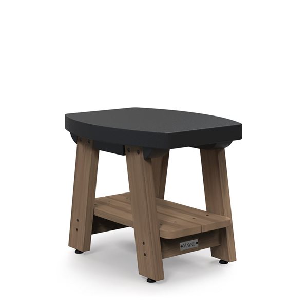 Mayne Mesa Black Polyethylene/Brown Wood Outdoor Modern Side Table