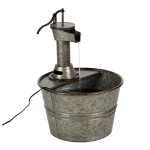 Grayson Lane Gray Metal  Fountain with Pump Style Faucet