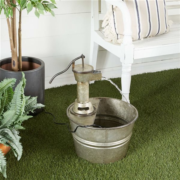 Grayson Lane Gray Metal  Fountain with Pump Style Faucet