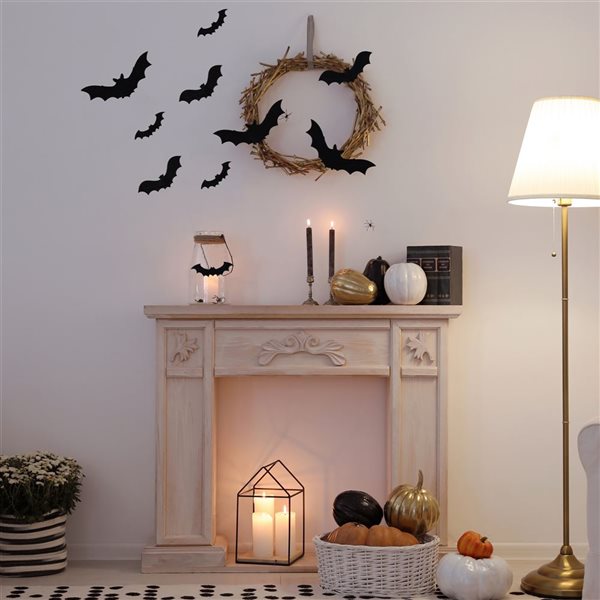 Northlight 12-in Black Halloween Posable Felt Bats - 10/Pack