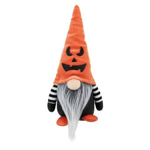 Northlight 9.75-in Black and Orange Halloween Gnome with Jack-O-Lantern Hat