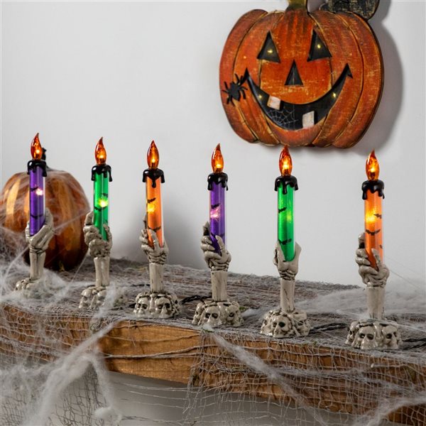 Northlight 8.5-in LED Lighted Skeleton Candle - 6/Pack