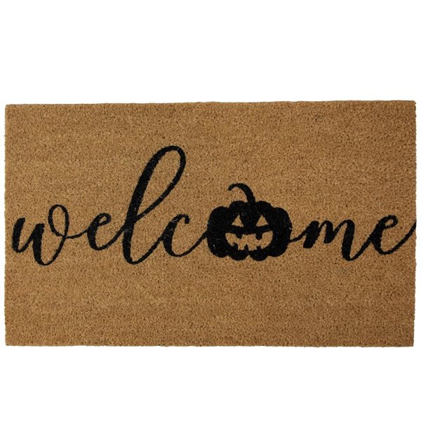 Northlight 18 x 30-in Natural Coir Pumpkin "Welcome" Halloween Doormat