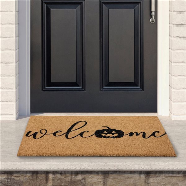 Northlight 18 x 30-in Natural Coir Pumpkin "Welcome" Halloween Doormat