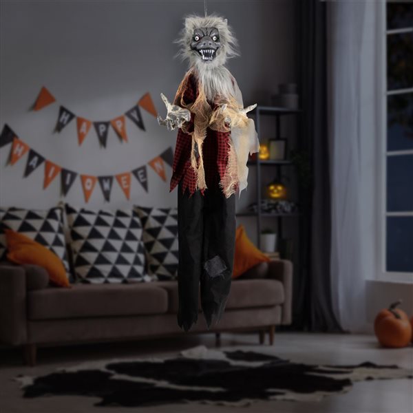 Northlight 4-ft Animated Hanging Werewolf Halloween Decoration