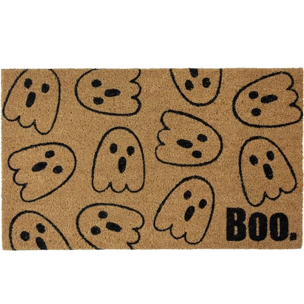 Northlight 18 x 30-in Natural Coir Boo with Ghosts Halloween Doormat