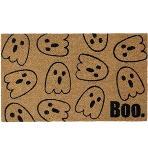 Northlight 18 x 30-in Natural Coir Boo with Ghosts Halloween Doormat