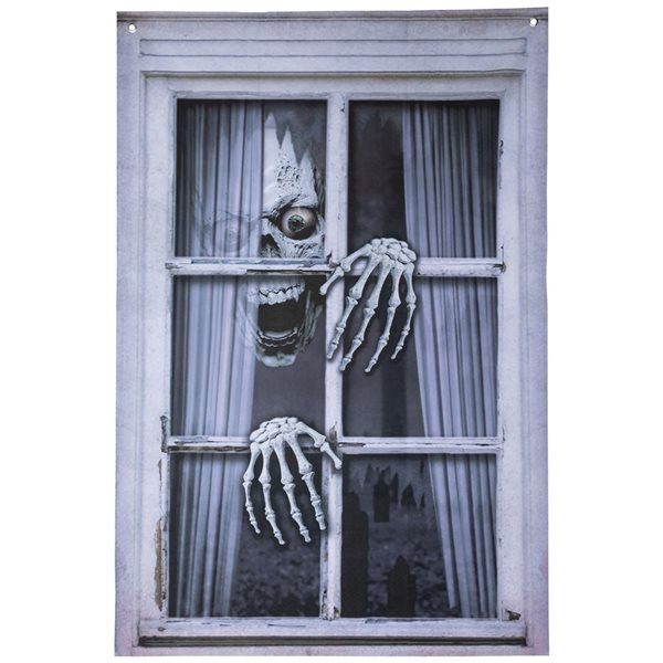 Northlight 46-in Scary Skeleton Fake Window Halloween Decoration