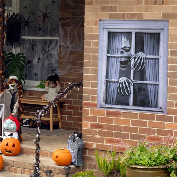 Northlight 46-in Scary Skeleton Fake Window Halloween Decoration