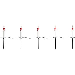 Northlight 4-ft Black Wire Lighted Flickering Candle Halloween Pathway Marker Lights - 5/Pack