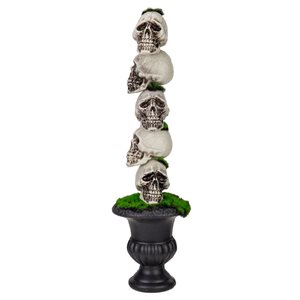 Northlight 16-in Skull Tower Topiary in Urn