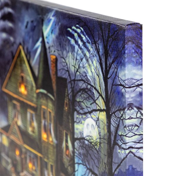 Northlight 12 x 15.75-in LED Lighted Creepy Haunted House Halloween Canvas