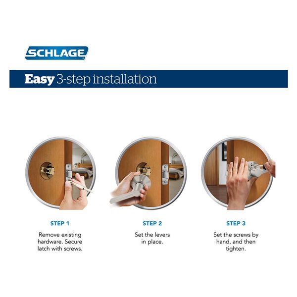 Schlage Delfayo Bed/Bath Privacy Door Lock Handle Lever Rated AAA - Satin Nickel