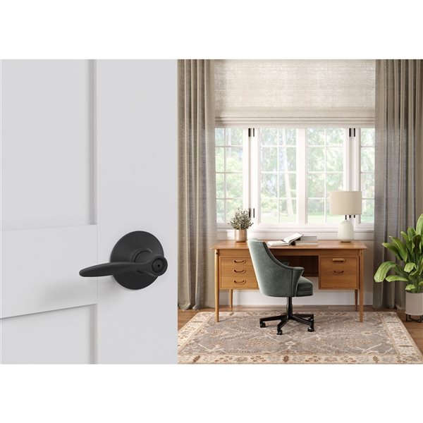 Schlage Delfayo Bed/Bath Privacy Door Lock Handle Lever Rated AAA - Matte Black