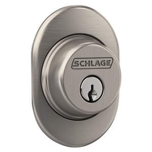 Schlage Remsen Trim Single Cylinder Exterior Door Deadbolt Rated AAA - Satin Nickel