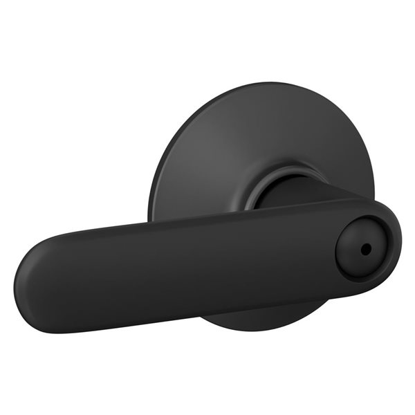 Poignée de porte bec-de-cane Davlin de Schlage à loquet pour chambre/salle de bain classée AAA, noir mat