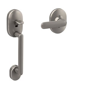 Schlage Remsen Front Entry Exterior Door Handleset and Davlin Lever Rated AAA - Satin Nickel