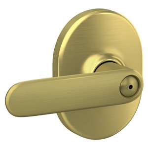 Schlage Davlin Bed/Bath Privacy Door Lock Handle Lever with Remsen Trim Rated AAA - Satin Brass