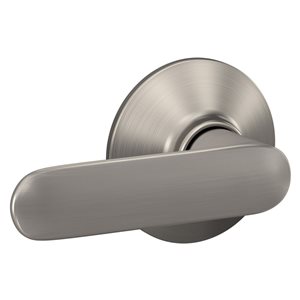 Poignée de porte bec-de-cane Davlin de Schlague pour hall/placard et couloir classée AAA, nickel satiné