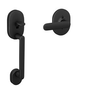 Schlage Remsen Front Entry Exterior Door Handleset and Davlin Lever with Remsen Trim Rated AAA - Matte Black