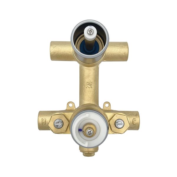 Robinet de douche thermostatique 3 fonctions chrome carré akuaplus(MD), tête montée au plafond et douche à main sur mât