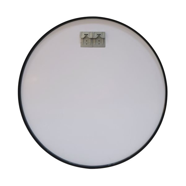 akuaplus® Round 35.5-in (90.17 cm) Aluminum Wall Mount Mirror - Matte Black Finish