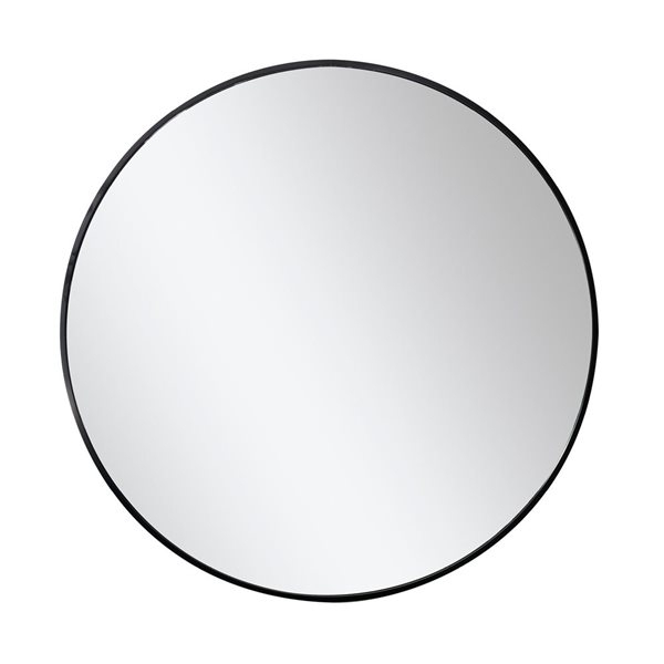 Miroir mural rond en aluminium akuaplus(MD) 90,17 cm (35,5 po), fini noir mat