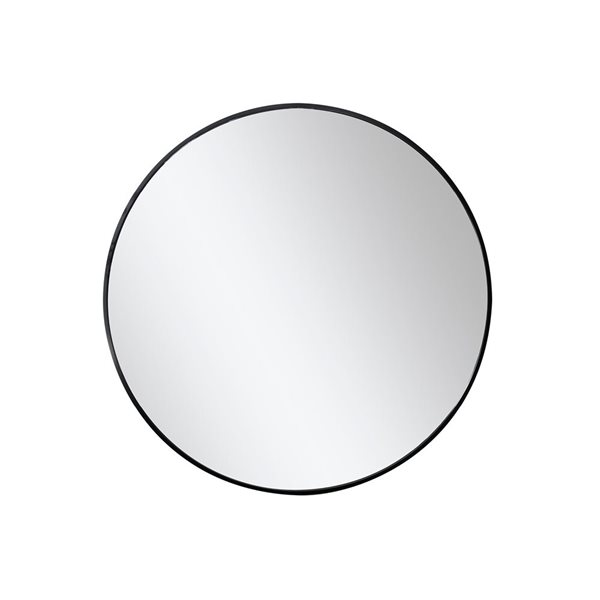 Miroir mural rond en aluminium akuaplus(MD) 78,74 cm (31 po), fini noir mat