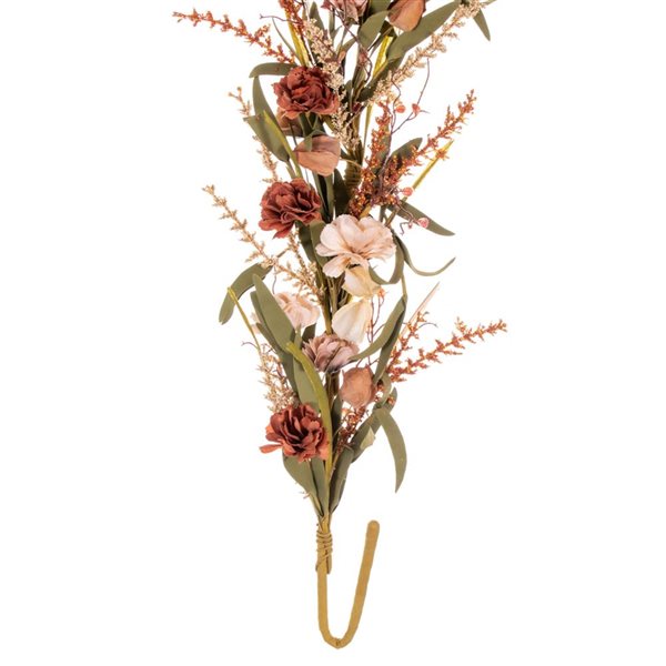 Vickerman 5-ft Brown and Cream Artificial Carnation and Chinese Lantern Garland