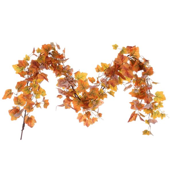 Vickerman 5-ft Fall Orange Artificial Leaf Garland