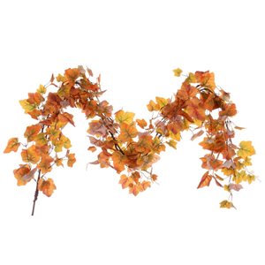 Vickerman 5-ft Fall Orange Artificial Leaf Garland