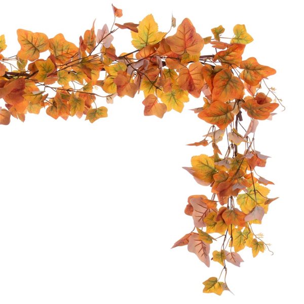 Vickerman 5-ft Fall Orange Artificial Leaf Garland