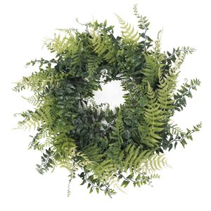 Vickerman 18-in Artificial Green Buckler Fern and Grass Wreath