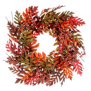 Vickerman 22-in Artificial Oak Leaf, Acorn, Berry Wreath