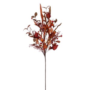 Vickerman 32-in Autumn Orange Artificial Assorted Leaf Spray with Berries - 2/Pack