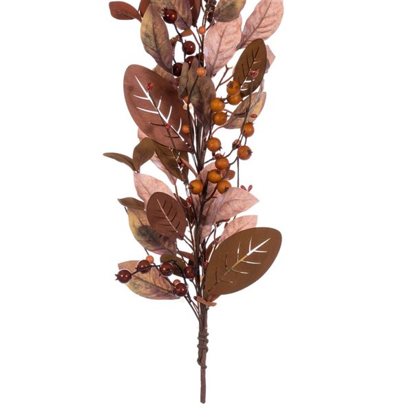 Vickerman 5-ft Artificial Light Brown Fall Berry and Wood Leaf Garland