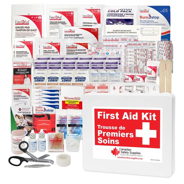 Trousse de premiers soins First Aid Central en plastique pour entrepreneurs pour la Colombie-Britannique