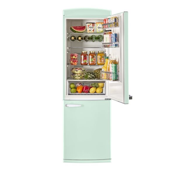 Réfrigérateur à congélateur encastré 24 po 12 pi³ vert menthe Unique Appliances classique rétro, ENERGY STAR(MD)