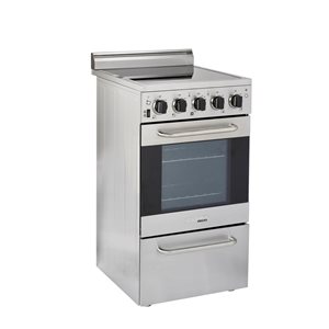 Cuisinière électrique Prestige Unique Appliances 24 po 2,3 pi³ four convection/témoin surface chaude, acier inoxydable